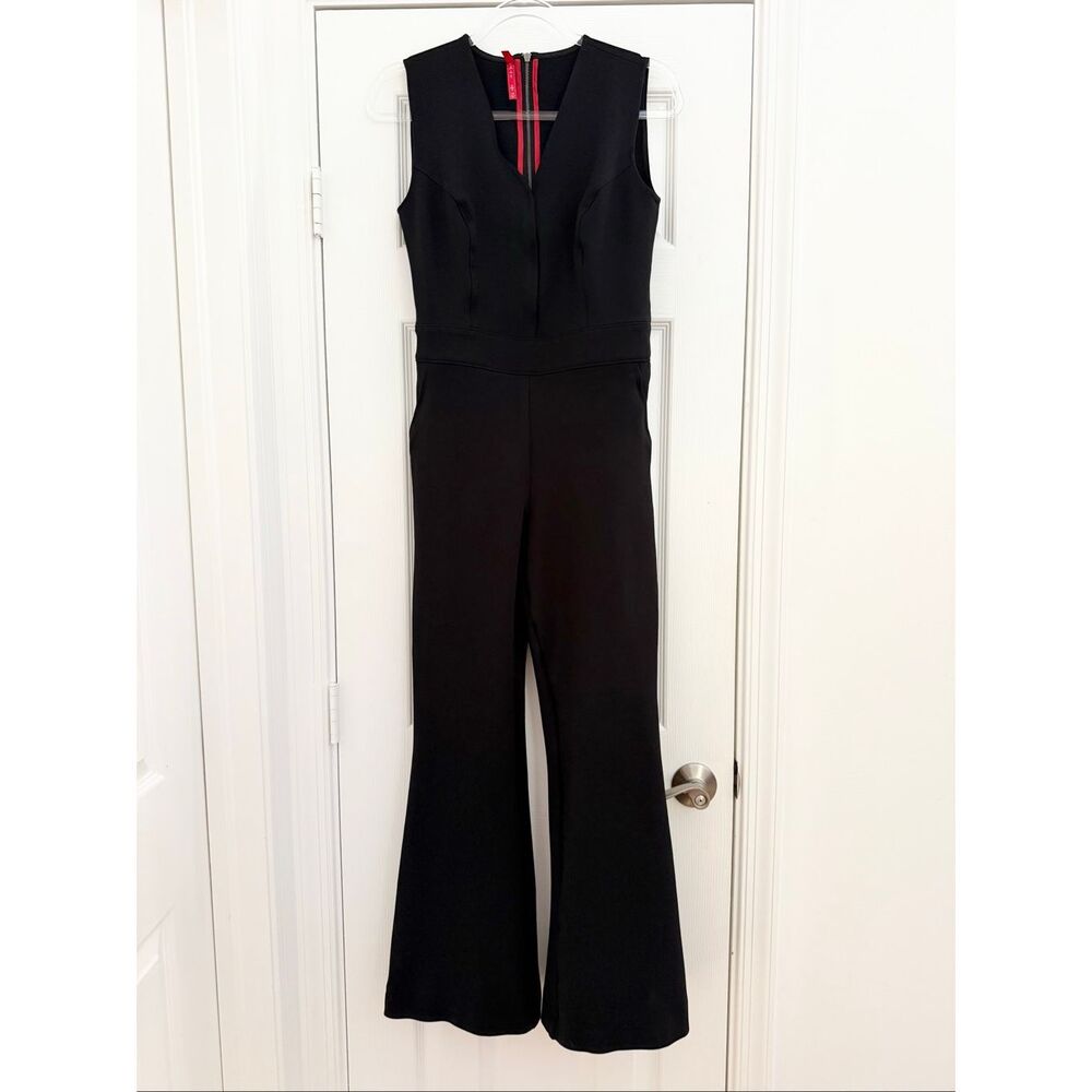 Spanx Womens Classic Black‎ The Perfect Sleeveless Ponte Knit Jumpsuit Small
